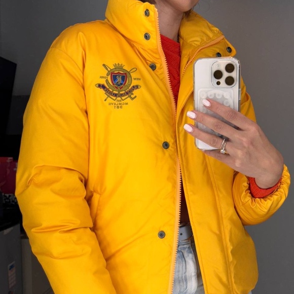Polo Ralph Lauren Women's Equestrian Puffer Jacket Limited Edition Yellow